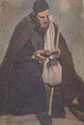 Jean Baptiste Camille  Corot Moine italien assis (mk11) oil on canvas